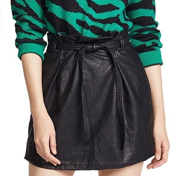 NWOT Free People Faux Leather Payton Miniskirt - Picture 1 of 12